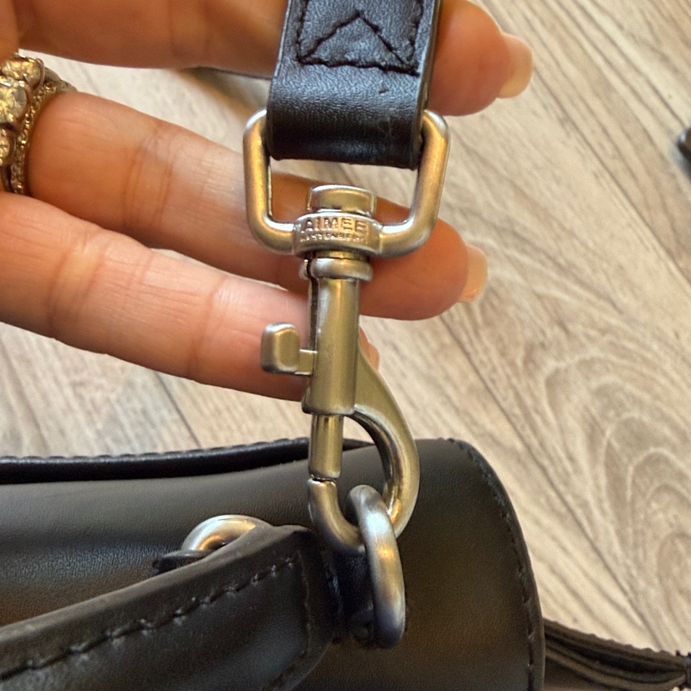Perfect like new Aimee Kastenberg Phoenix Black Leather Satchel Crossbody Bag - Picture 5 of 9